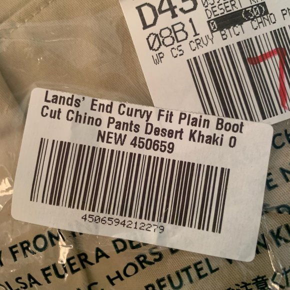 NWT LANDS' END CURVY FIT PLAIN FRONT BOOT CUT CHINO PANTS DESERT KHAKI 0 - Picture 4 of 16